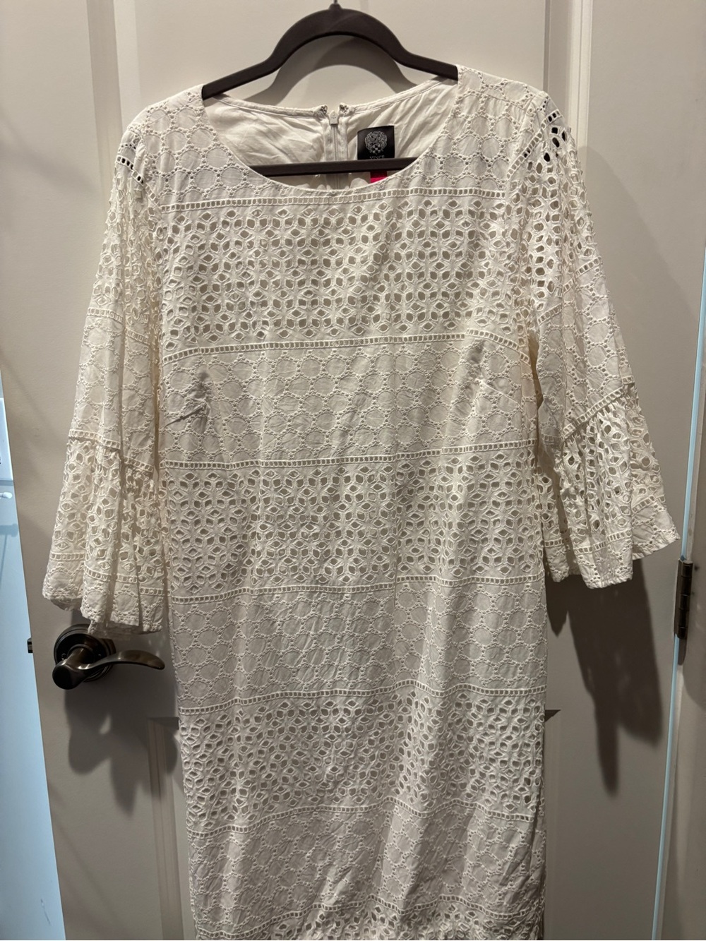 Vince Camuto White Crochet Lace Midi Dress